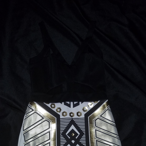 SOLEMIO Los Angeles Futuristic Bodycon Dress Sz 4 - Picture 2 of 5